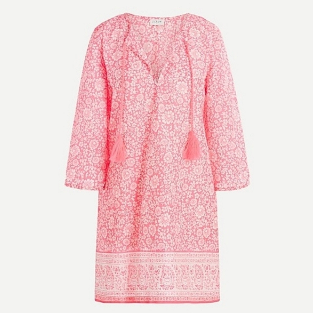 J Crew Pink White Tunic Top